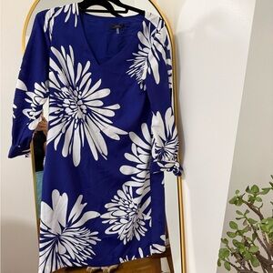 Trina Turk split sleeve blue floral dress